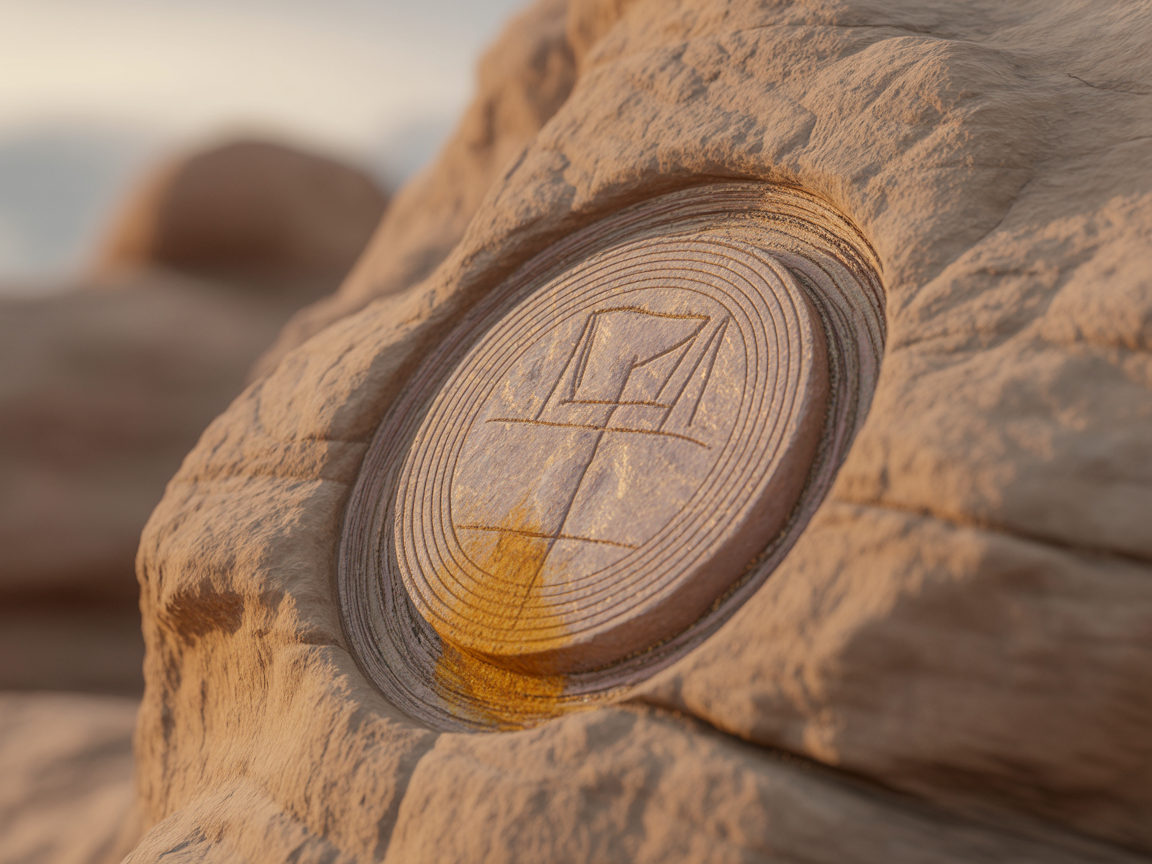 Engraved meridian seal on stone