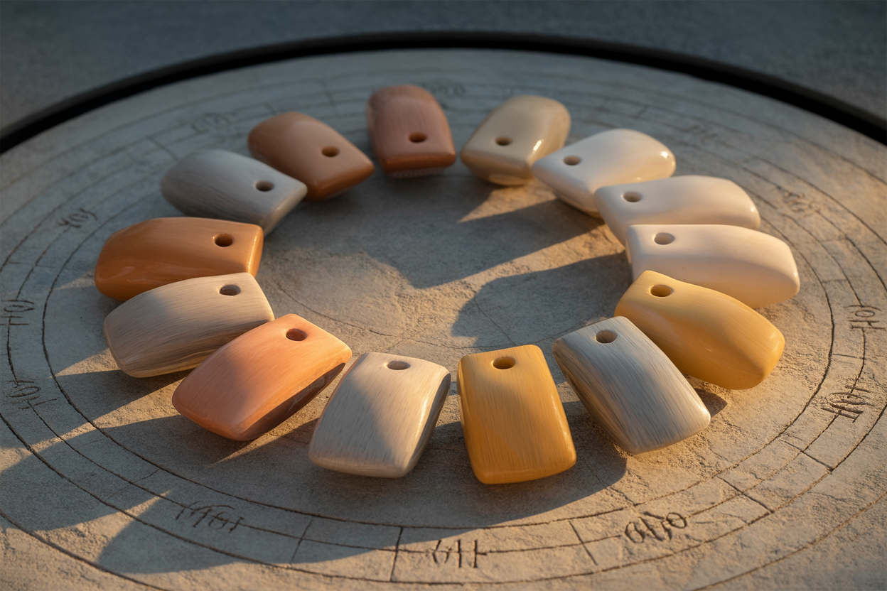 Rotating ticket tokens casting shadows